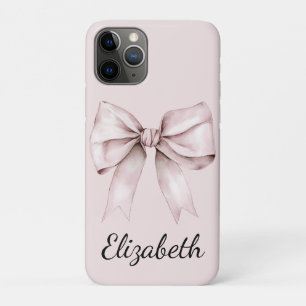 Esthetische coquette roze strik Gepersonaliseerde  iPhone 11 Pro Hoesje