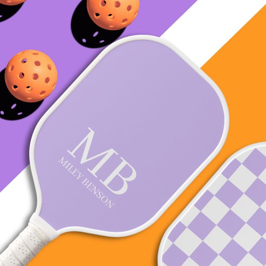 Esthetische Country Club Lavendel Geruite Monogram Pickleball Paddle