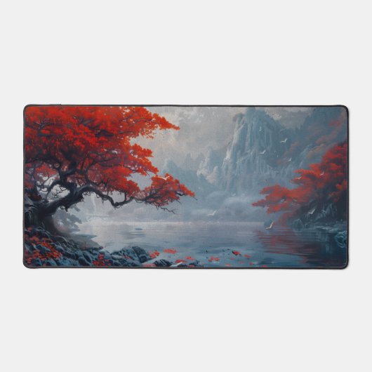 Esthetische Deskmat - Schilderachtig rode bomen en Bureaumat (Voorkant)