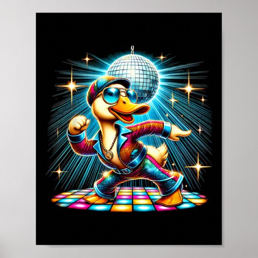 Esthetische eendendisco-danser poster (Voorkant)