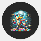 Esthetische eendendisco-danser ronde sticker (Voorkant)