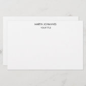 Esthetische effen professionele witte moderne briefpapier (Voorkant / Achterkant)