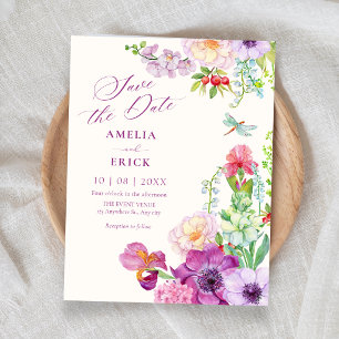 Esthetische elegante bloemkunst bruiloft save the date