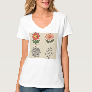 Esthetische Floral Fusion T-shirt