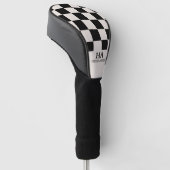 Esthetische geruite retro monogram begingetters golfheadcover (Schuin)