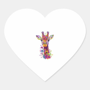 Esthetische Giraffe Graphic Schattigee Giraffe Vro Hart Sticker