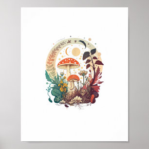 Esthetische Goblincore En Cottagecore Paddenstoel Poster