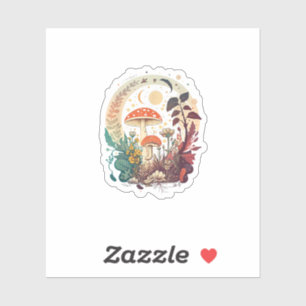 Esthetische Goblincore En Cottagecore Paddenstoel  Sticker