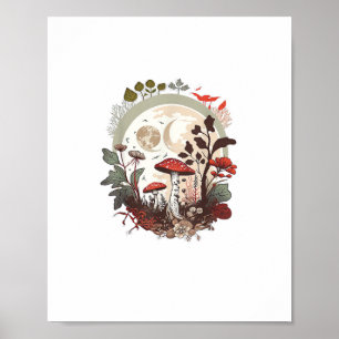 Esthetische Goblincore En Cottagecore Paddenstoele Poster