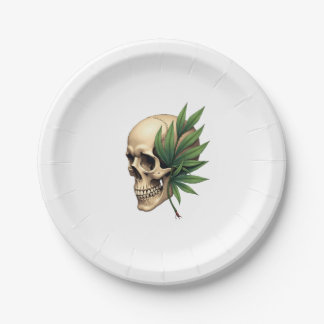 Esthetische Goth Grunge Schedel Tropisch Monstera  Papieren Bordje