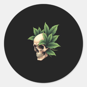 Esthetische Goth Grunge Schedel Tropisch Monstera Ronde Sticker
