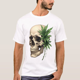 Esthetische Goth Grunge Schedel Tropisch Monstera T-shirt