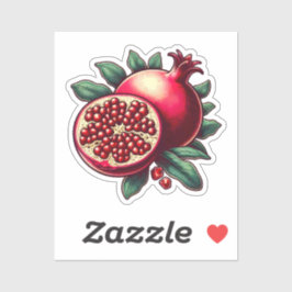 Esthetische granaatappel digitale kunstwerk sticker