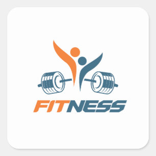 Esthetische Gym / Fitness   train krankzinnig   fi Vierkante Sticker