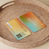 Esthetische Holografische Gradiënt Moderne QR Code Klantenkaartje