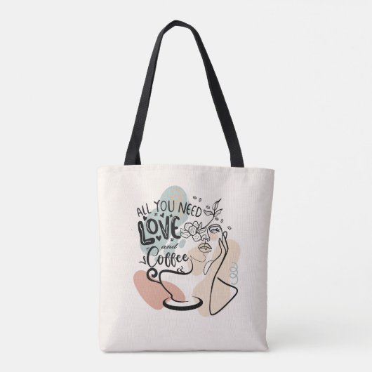 Esthetische illustraties, Girl's Coffee Draagtas (Achterkant)