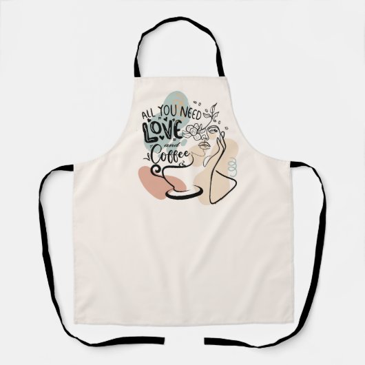 Esthetische illustraties, Girl's Coffee Schort (Voorkant)