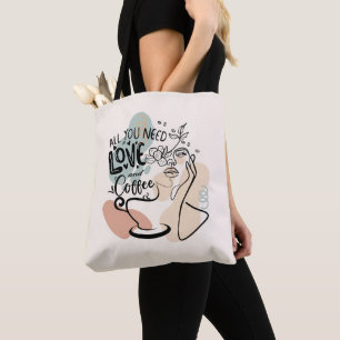 Esthetische Illustraties, Meisjes Koffie Draagtas
