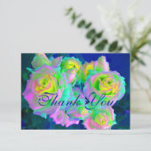 Esthetische iriserende parelachtige Rozen Bedankkaart (Staand voorkant)