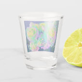 Esthetische iriserende parelachtige Rozen Wees bli Shot Glas (Achterkant)