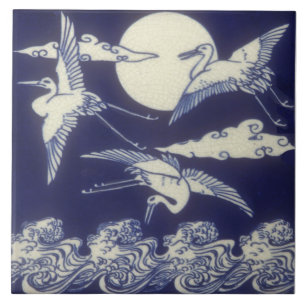 esthetische Japanse Antiek Repro Tile 3 kranen Tegeltje