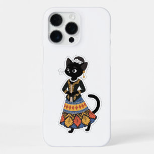 Esthetische Javaanse Zwarte Kat in Traditionele Ke iPhone 16 Pro Max Hoesje