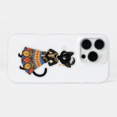 Esthetische Javaanse Zwarte Kat in Traditionele Ke iPhone Hoesje (Achterkant horizontaal)
