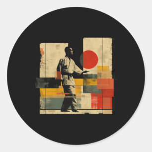 Esthetische Karateka op Atletische Sport Karate Ronde Sticker