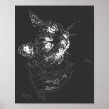 Esthetische kat abstracte fijne lijn moderne kunst