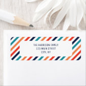 Esthetische kerst retro strepen kleurrijke lijnen etiket (Insitu)