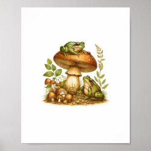 Esthetische Kikker Paddenstoel Cottagecore Goblinc Poster