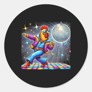 Esthetische kipdansdisco ronde sticker