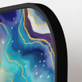 Esthetische kleurrijke glitter agaat textuur monog pickleball paddle (Links Detail)