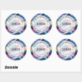 Esthetische kleurrijke regenboog glitter agaat ronde sticker (Vel)