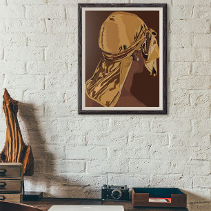 Esthetische kunst Zwart man met durag kunstwerk Poster