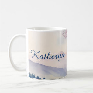 Esthetische landschap Lavendel Tree Mountain Blue  Koffiemok