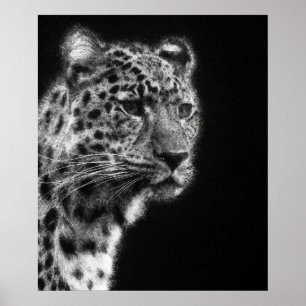Esthetische Leopard Cheetah Gezicht schets kunst Poster