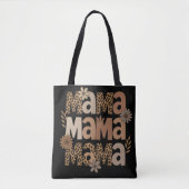 Esthetische Mama Typografie Leopard Print Draagtas (Voorkant)