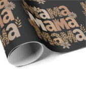 Esthetische Mama Typografie Leopard Print Gift Cadeaupapier (Rol Hoek)