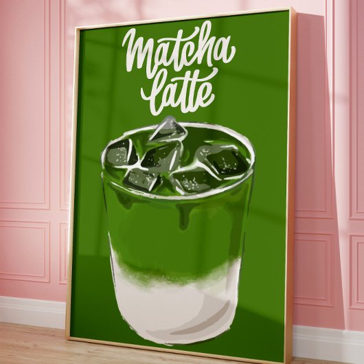 Esthetische Matcha Latte Muurkunst, Matcha Liefheb Poster