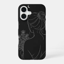 Esthetische meisje iPhone hoesje – Zwarte lijnenku