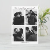 Esthetische minimalistische foto bruiloft kaart (Staand voorkant)