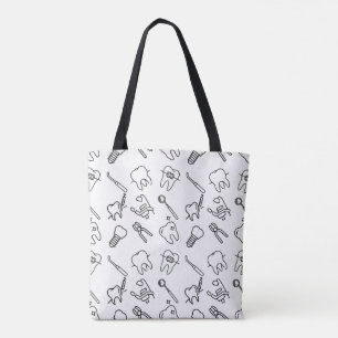 Esthetische Minimalistische Tandarts Iconen Patroo Draagtas
