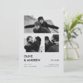 Esthetische moderne fotocollage bruiloft kaart (Staand voorkant)