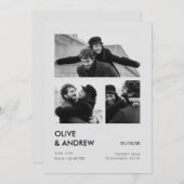 Esthetische moderne fotocollage bruiloft kaart (Voorkant / Achterkant)