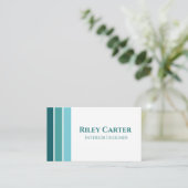 Esthetische moderne turquoise wit bewerkbaar ontwe visitekaartje (Staand voorkant)