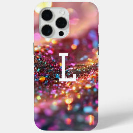 Esthetische Monogrammed Glitter Luxe iPhone 15 Pro Max Hoesje