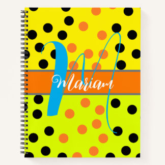 Esthetische Multi Gekleurde Initiaal Naam Monogram Notitieboek