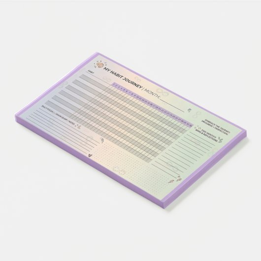 Esthetische Neurodivergente Gewoonte Tracker Brain Post-it® Notes (Schuin)