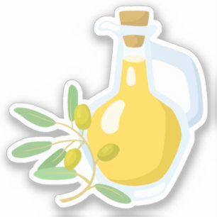 Esthetische Olijfolie en Olijfwijnstok Sticker